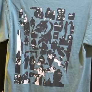 Rare Doverstreet "F***ing Awesome" Skateboard Graphic Blue T-Shirt Size: M